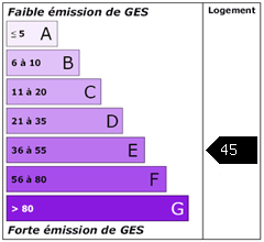 Emission de gaz à effet de serre : 45